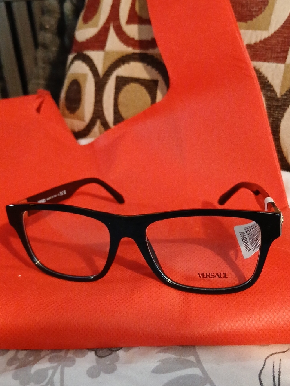 * sold * NWT! Versace Men's Black Rectangular Eyeglass Frames